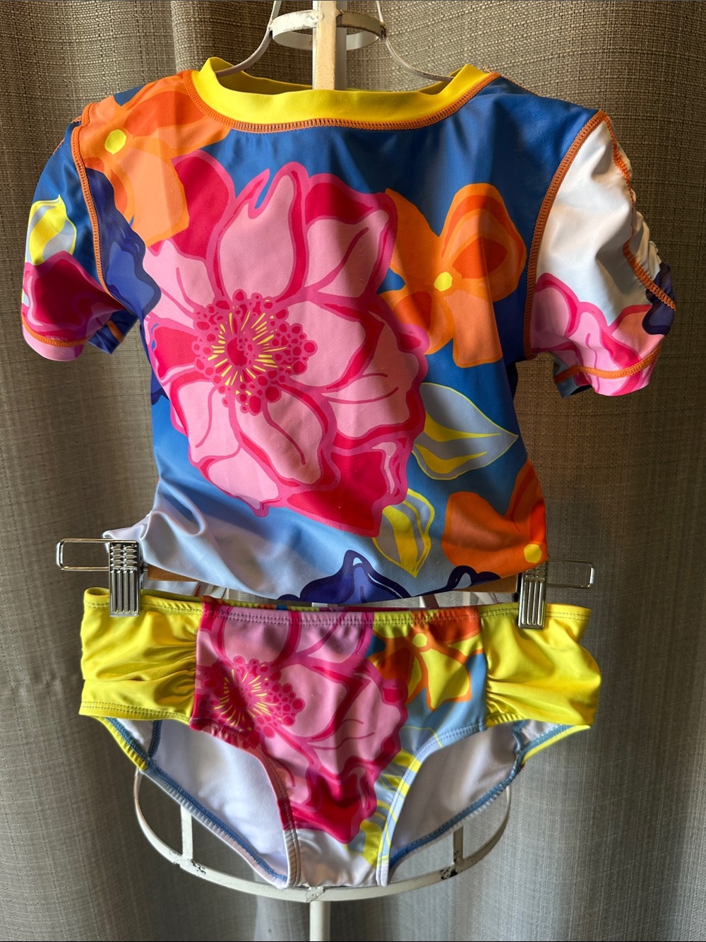 Appaman Boutique Girls Floral Swim Set in Blue, Pink & Yellow